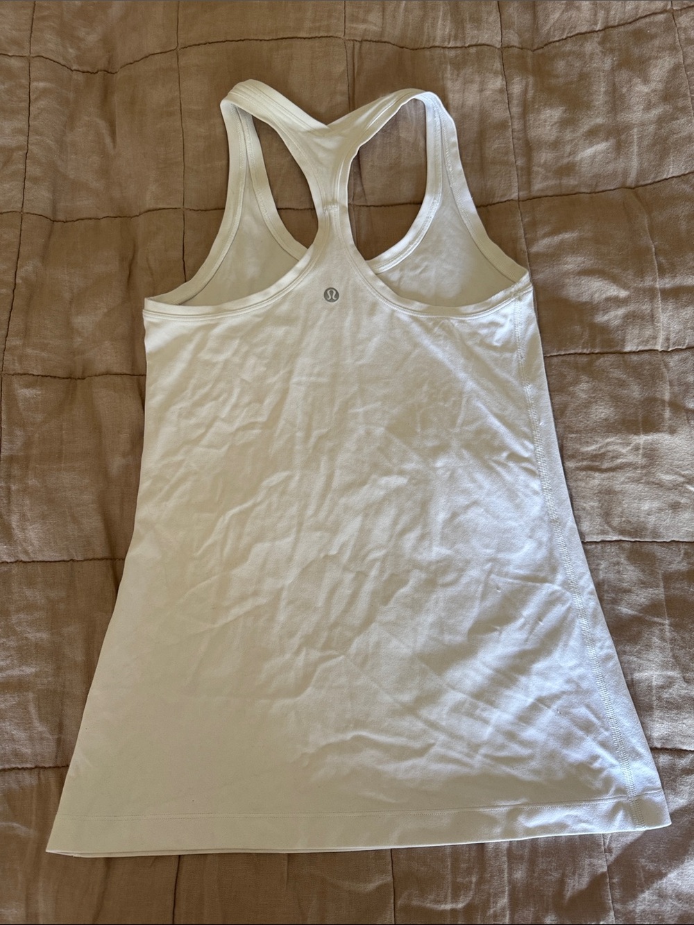 lululemon athletica White and Navy Racerback Tank Tops - Picture 5 of 5